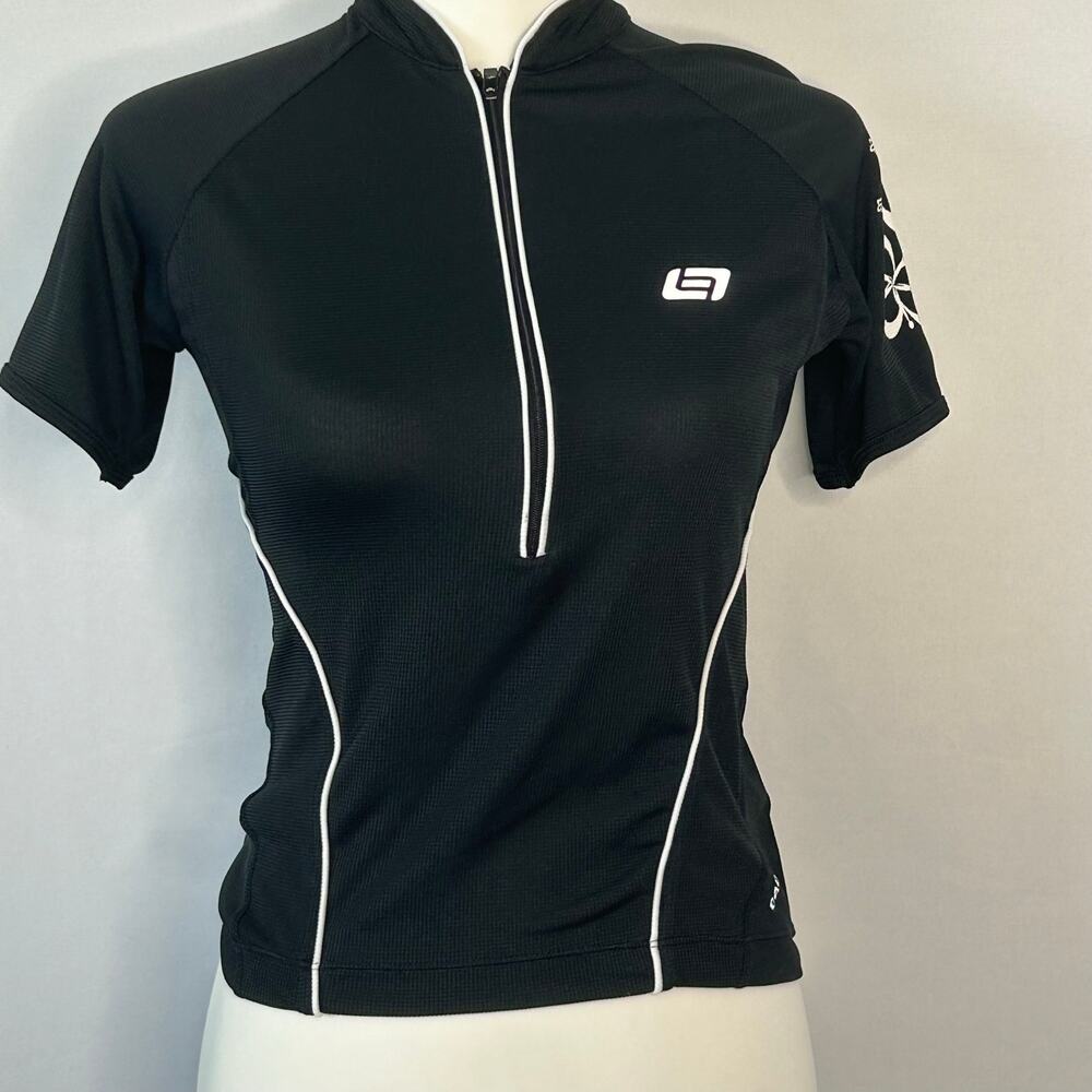 Bellwether Cadence Women’s Cycling Jersey Black Floral Half Zip Size Small